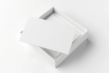 Business card mockup on isolated white background created with generative AI