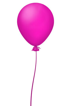 Pink balloon on transparent background, png. Balloon design suitable for sticker, birthday, party, ornament, png, element, decor, decoration, klipart, icon