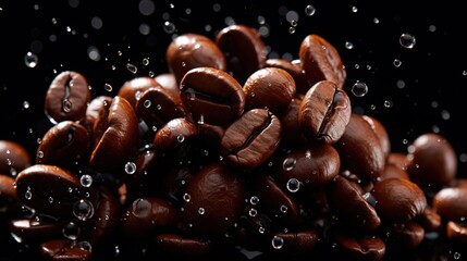 Obraz premium beans on black background