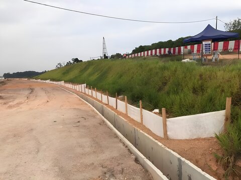 Silt fence installed for sedimentation control