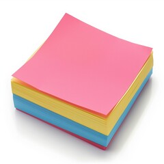 Blank Sticky Note Paper, Memo Notepad Reminder Notepaper, School and Education Materials, Business Marketing Concept, Colorful Isolated Office Supply Object, White Background for Easy Editing