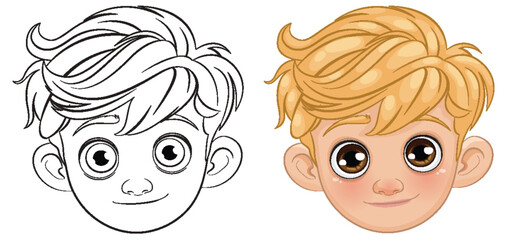 Adorable boy with big eyes and blonde hair © brgfx