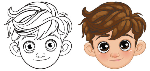 Vector illustration of a boy's face