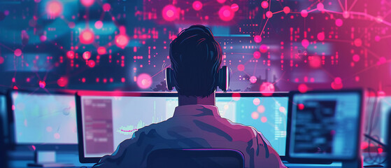 A data scientist using reinforcement learning.