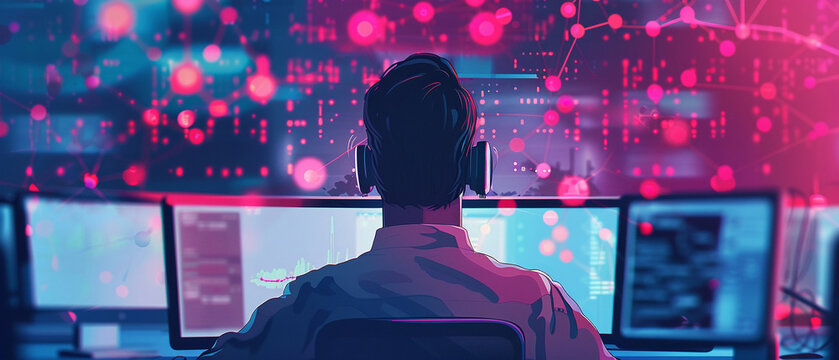 A data scientist using reinforcement learning.
