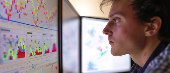 A researcher using statistical software to interpret data sets.