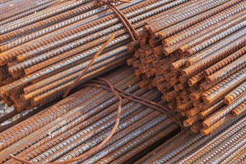 construction fittings, metal rod, rust