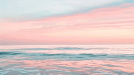 Obraz premium Calm Sea with Gentle Pink and Blue Hues: Soft Pastel Sky Background