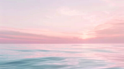 Obraz premium Calm Sea with Gentle Pink and Blue Hues: Soft Pastel Sky Background