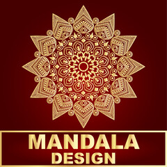 Free vector mandala design for greeting card, invitation, tattoo