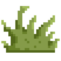 hand drawn pixelated bush cartoon illustration