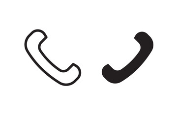 Phone call icon answer, accept and decline call icons with green and red buttons , Contact us telephone sign. yes and no buttons. Incoming call icons