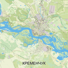 Kremenchuk, Ukraine map poster art