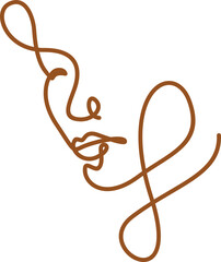 Abstract Face Line Art Shape Element