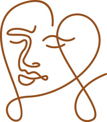 Abstract Face Line Art Shape Element