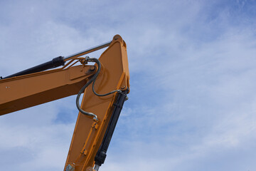 heavy construction machinery, hydraulic bucket boom part
