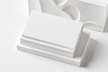 Business card mockup on isolated white background created with generative AI