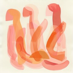 Calming Zen Abstract Minimalistic Watercolor Geometric Nordic Scandinavian Bohemian Pattern Art in Muted Pantone Tones