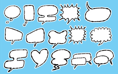 Hand-Drawn Speech Bubbles Vector Illustration - Comic Style Dialog Balloons