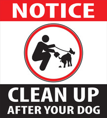 Clean up after your dog parking area sign vector.eps