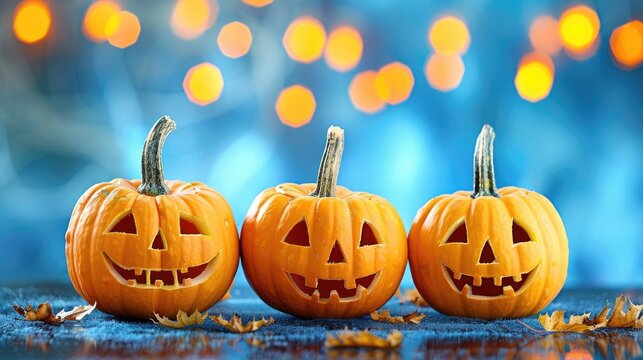 Festive pumpkins accompany a cheerful Halloween message