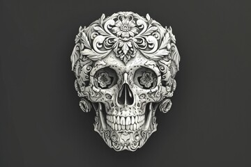 Skull on Black Background