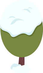 Tree In Winter With Snow Element