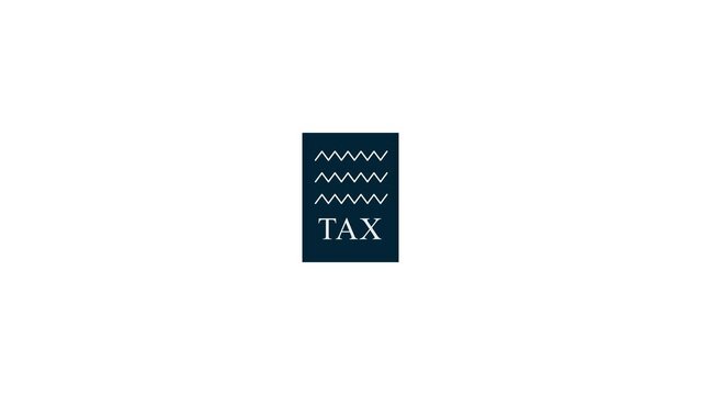 Animated in tax pay with dollar icon on white background.