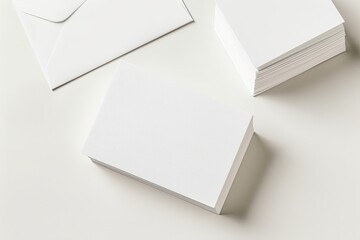 Business card mockup on isolated white background created with generative AI