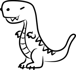 Dinosaur line art for coloring book page