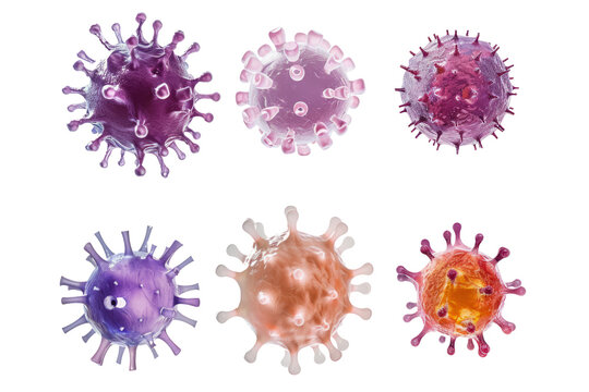 set of microbe and virus icons for sexually transmitted infections (STIs), such as Chlamydia and Gonorrhea.
