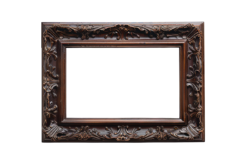 Antique Ornate Wooden Picture Frame isolated on white background