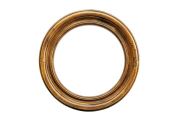 Oval Wooden Frame isolated on white background