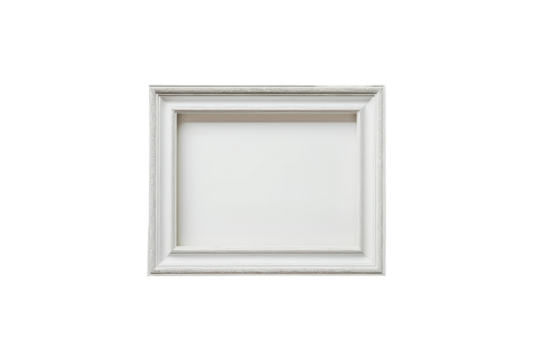 White Ornate Picture Frame isolated on white background