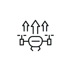 Drone Take off Icon. Simple drone take off icon for social media, app, and web design. Vector illustration.