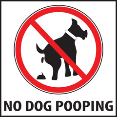 No dog pooping allowed parking area sign vector.eps