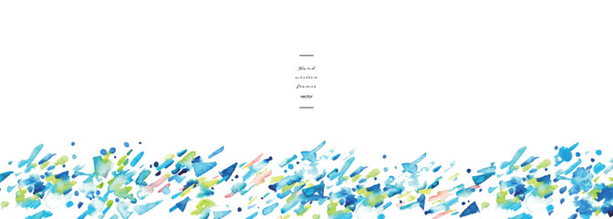 水彩画。水彩タッチの幾何学ベクターイラスト。抽象的なイメージの水彩背景。夏の水色水彩背景。Watercolor painting. Geometric vector illustration with watercolor touch. Abstract image watercolor background. Summer light blue watercolor background.