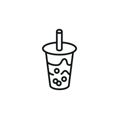 Bubble tea icon. Simple bubble tea icon for social media, app, and web design. Vector illustration