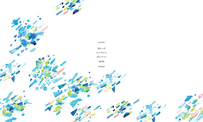 水彩画。水彩タッチの幾何学ベクターイラスト。抽象的なイメージの水彩背景。夏の水色水彩背景。Watercolor painting. Geometric vector illustration with watercolor touch. Abstract image watercolor background. Summer light blue watercolor background.