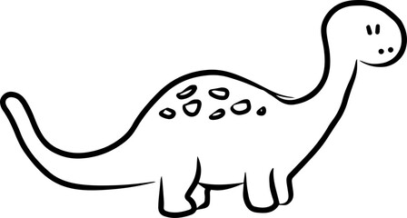 Cute dinosaurus cartoon for coloring page