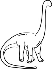 Cute dinosaurus cartoon for coloring page