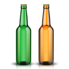 Bottles of beer isolated on white background