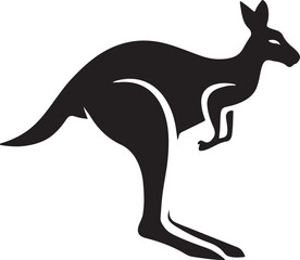 A Kangaroo silhouette Illustration vector .