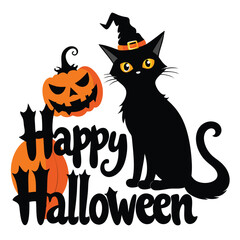 Cute Halloween Cat Sublimation Clipart