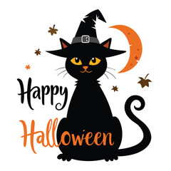 Cute Halloween Cat Sublimation Clipart