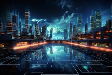 Obraz premium Futuristic Digital Cyberspace