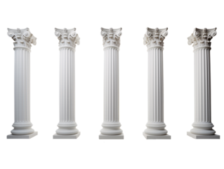 a row of white pillars
