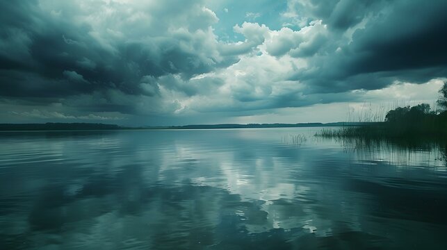 Low clouds over the lake