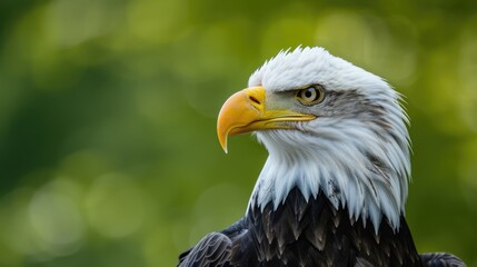 Obraz premium close up view of the head and shoulders of an eagle
