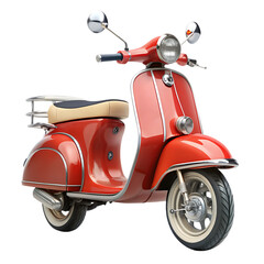 retro scooter on transparent background